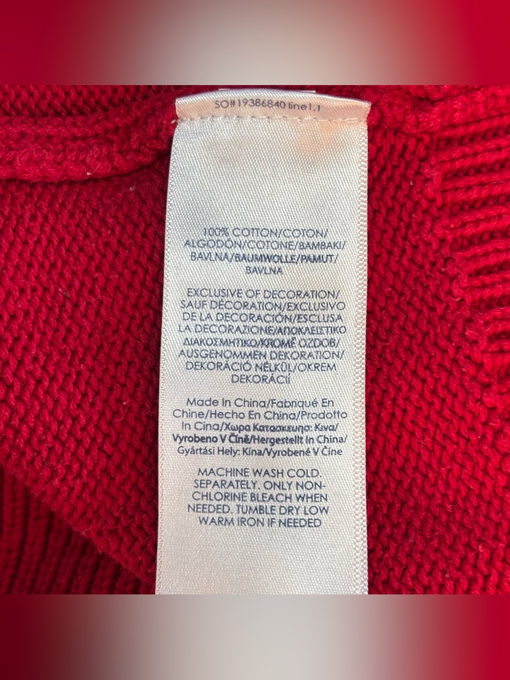 Chaps Medium Quarter Zip Christmas Mockneck Sweater Red 100% Cotton - Picture 5 of 5